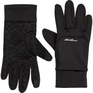 Eddie Bauer Men's Black Alpine Double Fleece Liner Touchscreen Gloves Size S/M